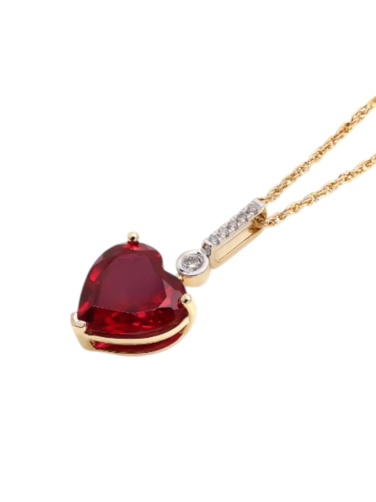Trendy Heart Shape 925 Sterling Silver CZ Stone Gold Plated Pendant With Chain For Women By Kesardeep